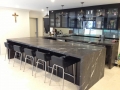 Charcoal Lightning Marble Bench Tops With 50mm mitre edges.