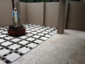Ivory Travertine Tumbled Pavers 406x406x30mm Stepping Stones &  Classic Travertine Tumbled French Pattern 12mm Tiles